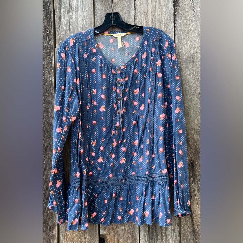 Matilda Jane Blue Long Sleeve Ruffled Blouse